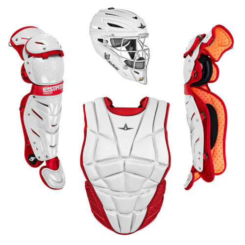 All-Star AFx Fastpitch Softball Catcher’s Kit (White/Scarlet)